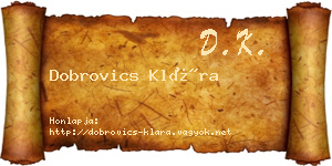 Dobrovics Klára névjegykártya
